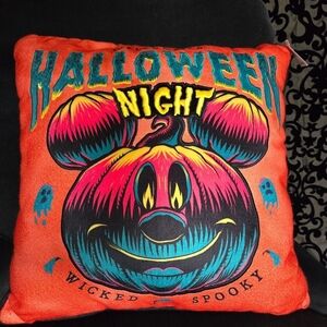Halloween Night Accent Pillow - Orange and Black